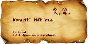 Kanyó Márta névjegykártya